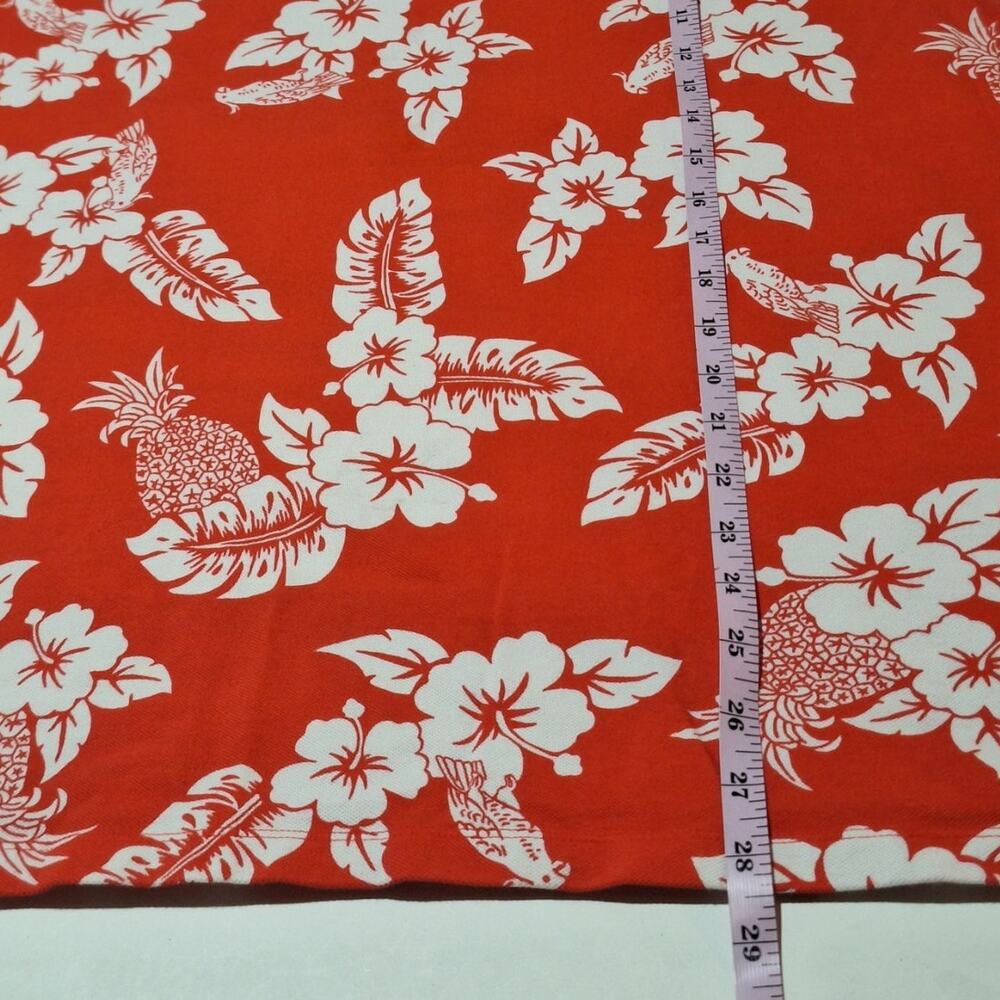 Lands' End Shirt Womens 3X Red White Tropical Floral Hawaiian Coconut Girl Beach - Picture 5 of 7